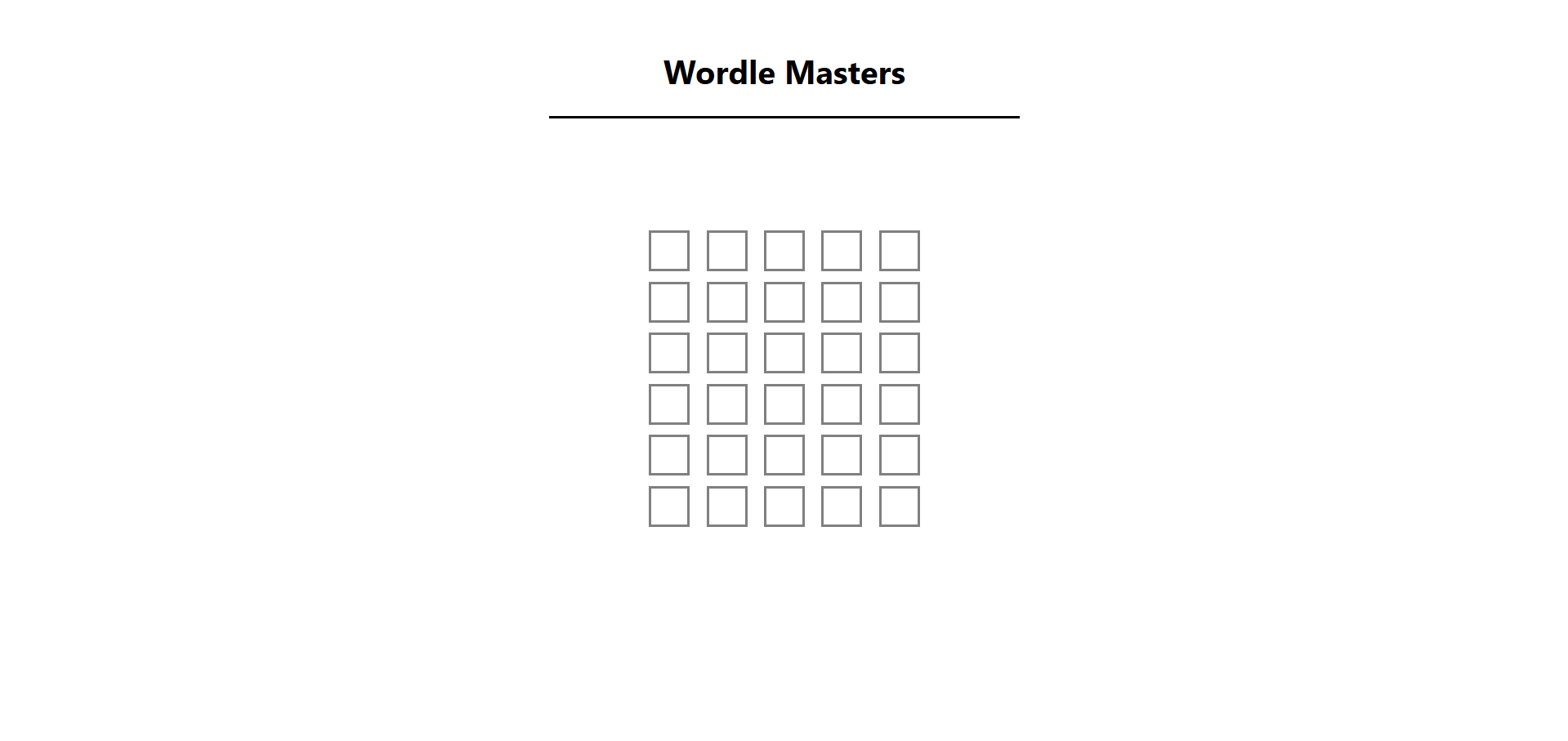 Screenshot of the Wordle Masters.